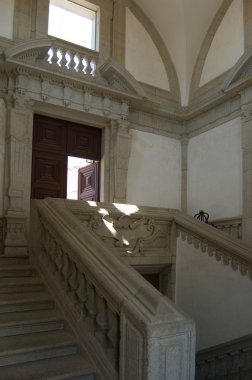 Stairs in interior of cloister in Se Cathedral. Porto, Portugal clipart