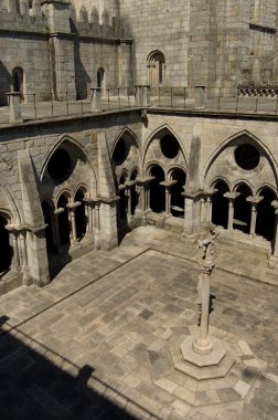 Cloister of Se Cathedral in Porto, Portugal clipart