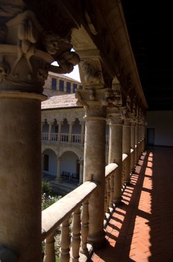 Gallery of the cloister in Las Dueñas Convent. Salamanca, Spain