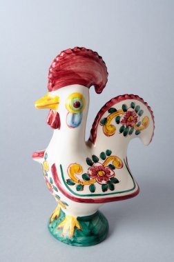 Rooster .Figure of ceramic from Portugal. clipart