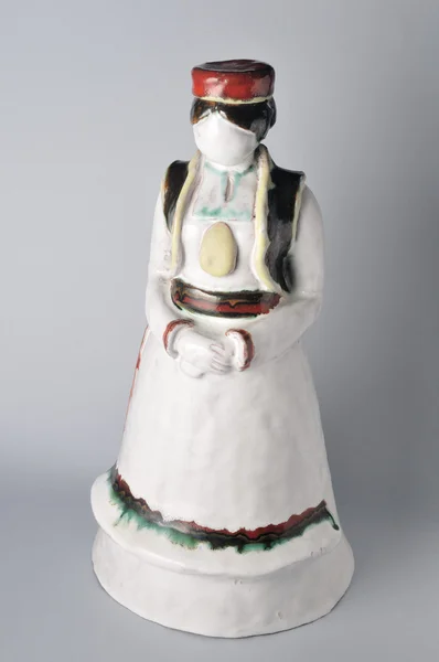 Figure of porcelain from Romania.Women in traditional costumes — Stock Photo, Image