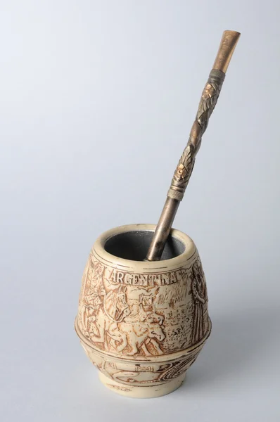 Mate cup decorated from Argentina — Stock Photo, Image