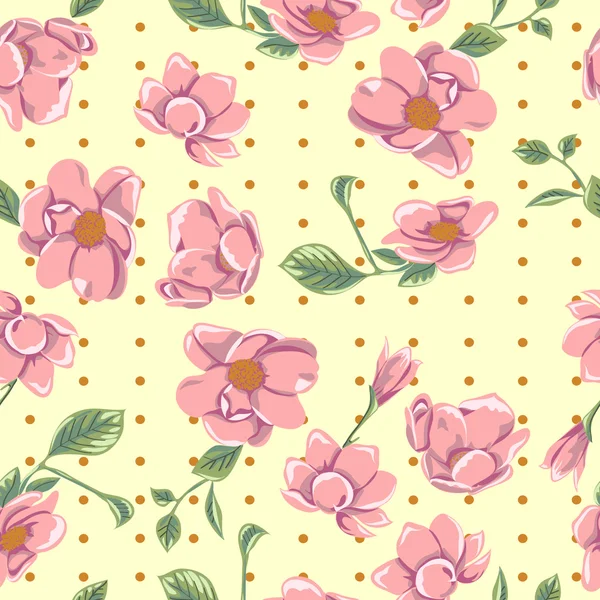 Aranyos minta rózsaszín virágok — Stock Vector