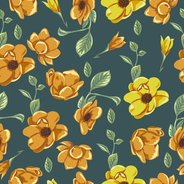 Muster mit gelben Blüten — Stockvektor