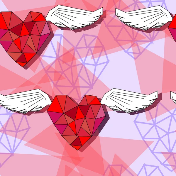 Modèle sans couture avec des coeurs pour la Saint-Valentin — Image vectorielle