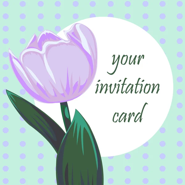 Vector invitation with beautiful tulip — Stock Vector