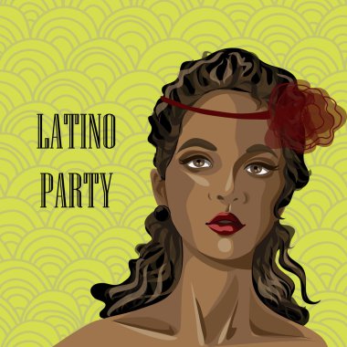 Portrait of pretty Latin American woman clipart