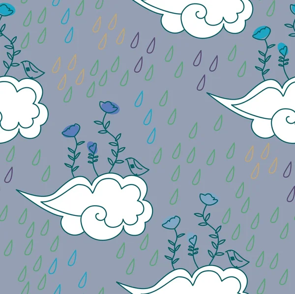 Pioggia modello carino — Vettoriale Stock