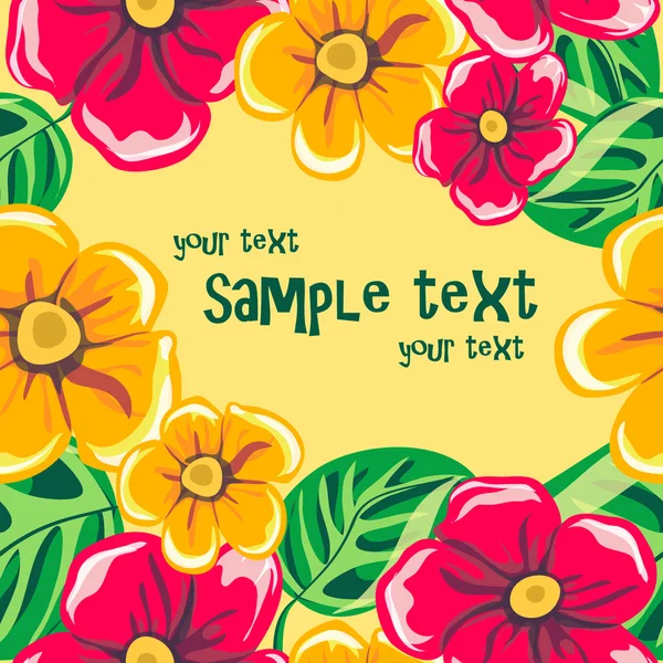 Carte florale vectorielle aux couleurs vives — Image vectorielle