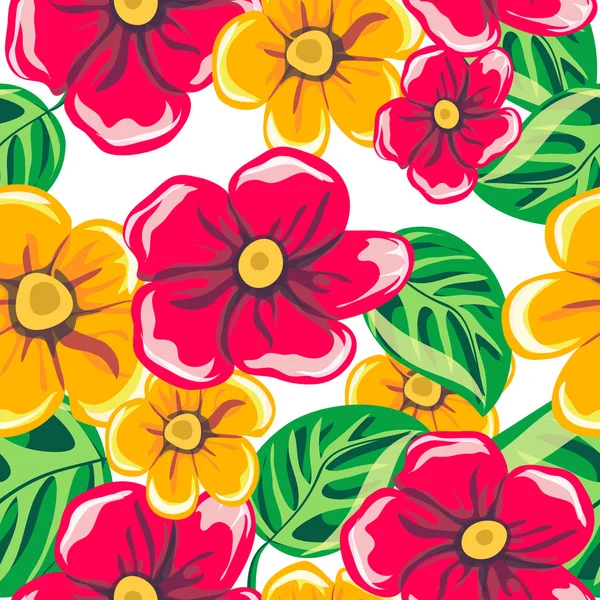 Padrão floral vetorial em cores brilhantes — Vetor de Stock