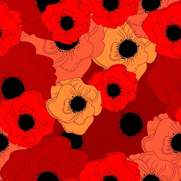 stock vector Vector poppy pattern