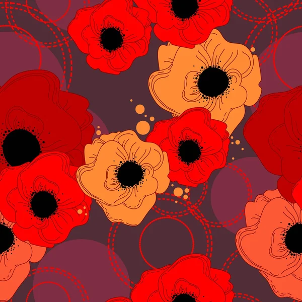 stock vector Vector poppy pattern