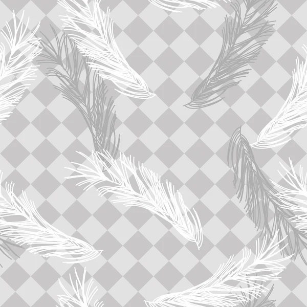 Vintage seamless pattern with feathers and diamond-shaped ornament — Stock Vector