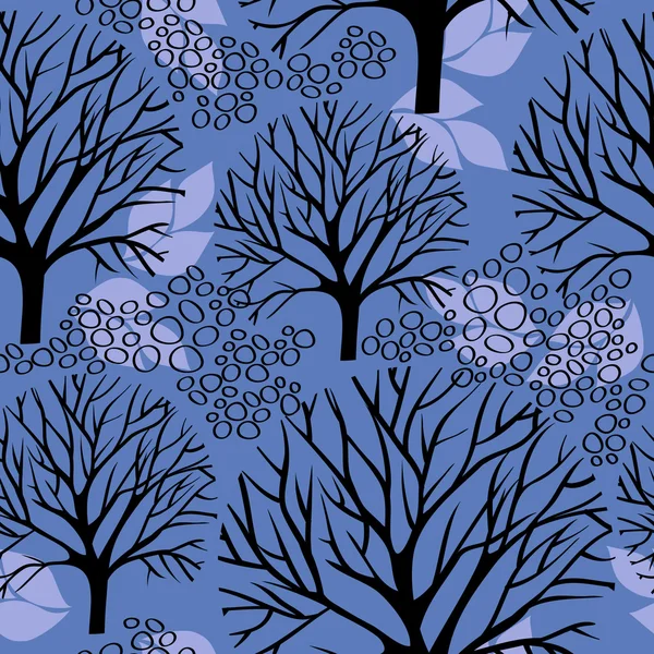 Vector trees seamless pattern — Stock Vector