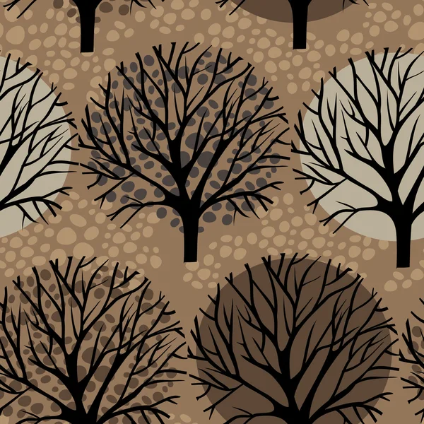 Vektorträd sömlöst mönster — Stock vektor