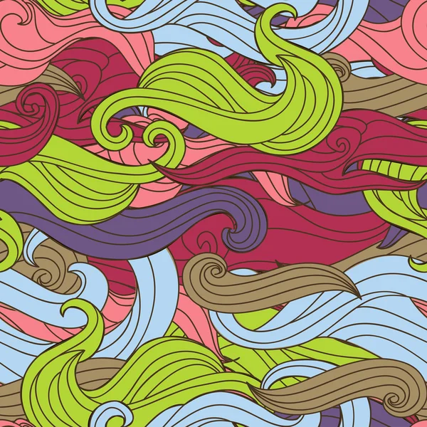 ベクトル カラフルな波でファンキーなスタイルでのシームレスなテクスチャ — ストックベクタ