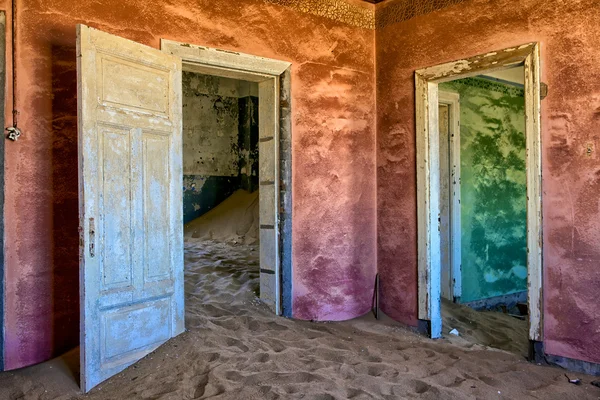 Pustynia, przejęcie miasta kolmanskop ghost town namibia Afryka — Zdjęcie stockowe