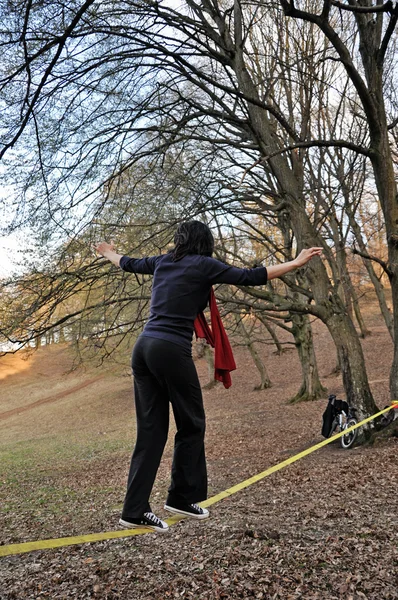 Slackline — Stok fotoğraf