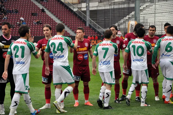 Beginning of a football match — Stock Photo, Image
