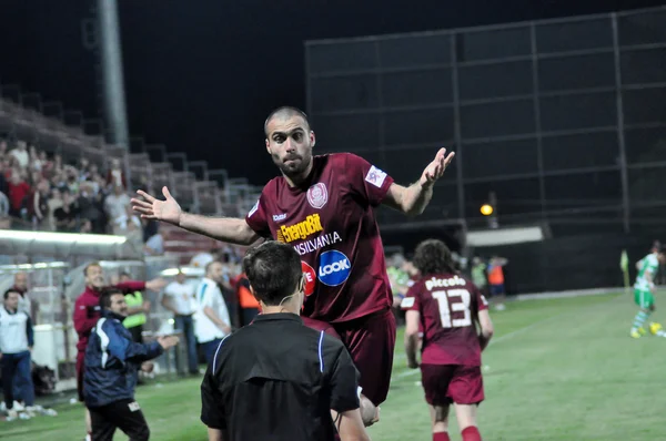 Futbol oyuncuları zafer kutluyor — Stok fotoğraf