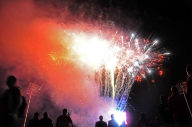 Fireworks at a stadium clipart