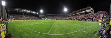 Stadium panorama at match beginning clipart