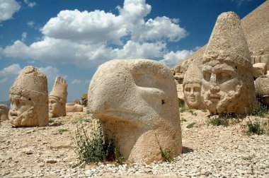 Monumental god heads on mount Nemrut, Turkey clipart