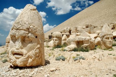 Monumental god heads on mount Nemrut, Turkey clipart