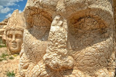 Monumental god heads on mount Nemrut, Turkey clipart