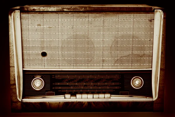 stock image Old radio isolated on a dark background