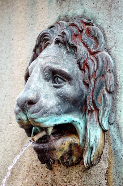 Водяний фонтан голови лева — стокове фото