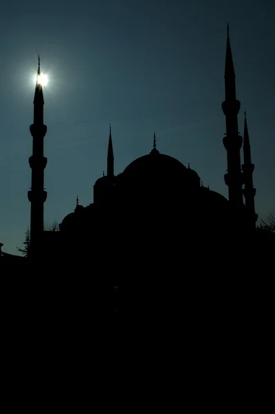 Silhueta da Mesquita Azul, Istambul — Fotografia de Stock
