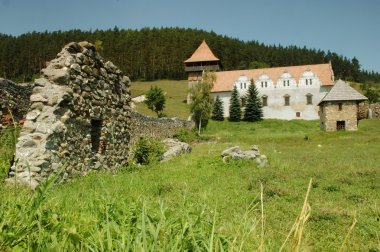 Medieval fortress of Lazarea nearly to Gheorgheni. clipart