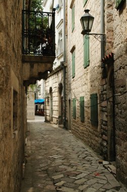 dar sokak eski kotor, Adriyatik kıyıları, Karadağ