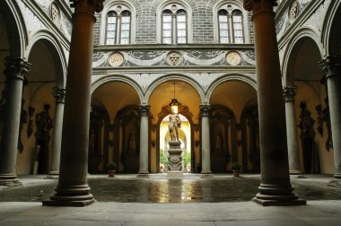 Inner courtyard of Medici Riccardi Palace. Florence, Italy clipart