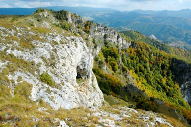 bir yamaca sonbahar renkleri