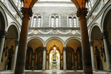 Inner courtyard of Medici Riccardi Palace. Florence, Italy clipart