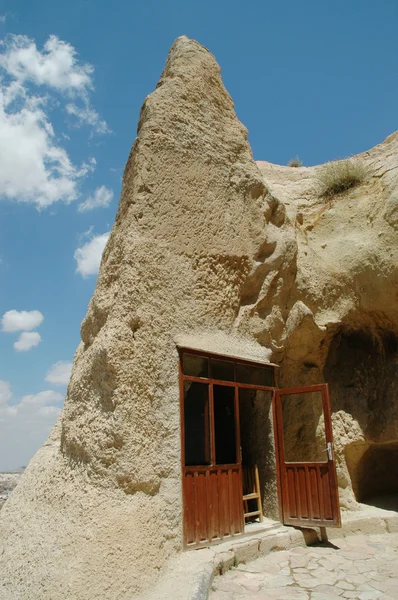Ősi barlangban-város goreme, cappadocia, Törökország괴레메, 카파도키아, 터키에서 고 대 동굴 도시 — 스톡 사진