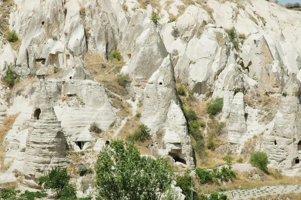 Ancient cave-town in Goreme, Cappadocia, Turkey — Stock Photo, Image