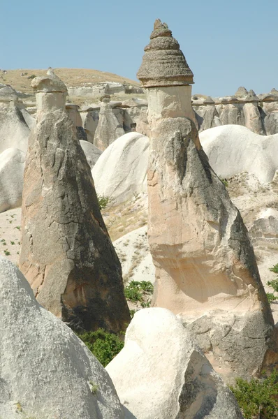 Taş sütunlar Kapadokya, Türkiye — Stok fotoğraf