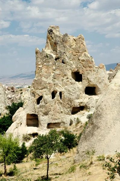 Oude grot-stad in goreme, Cappadocië, Turkije — Stockfoto
