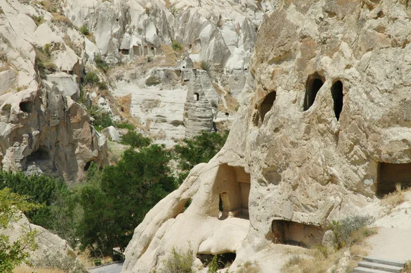 Ancient cave-town in Goreme, Cappadocia, Turkey — Stock Photo, Image