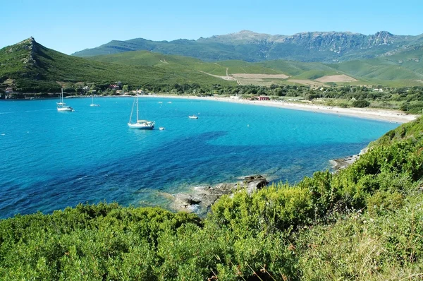 Morskich de pietracorbara plaży. Korsyka — Zdjęcie stockowe