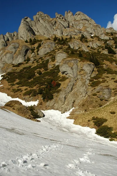 Vinterlandskap i bergen ciucas. Karpaterna, Rumänien — Stockfoto