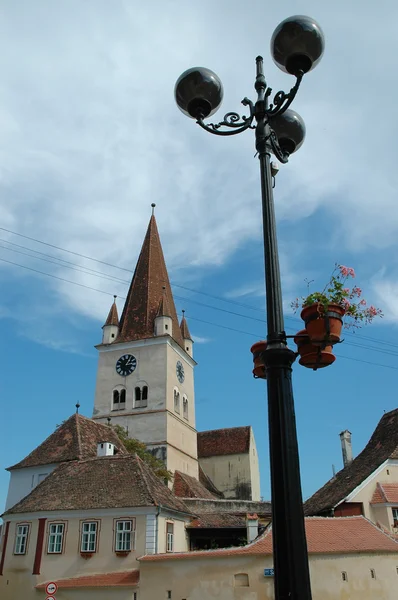 Chiesa fortificata Cisnadie in Romania — Foto Stock