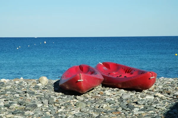 stock image Sea kayaks on the beach