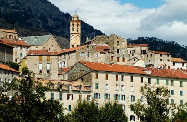 kale ve şehir içinde corsica corte