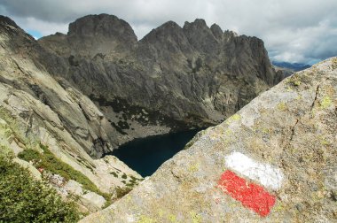 Capitellu lake from GR20 trail, Corsica clipart