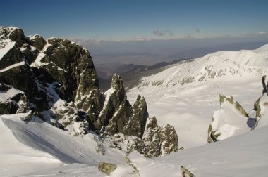 kış manzara retezat mountain, romania