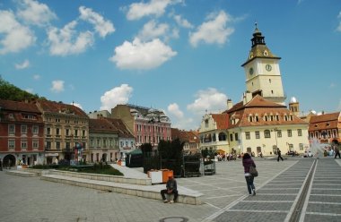 Belediye Meydanı brasov, Transilvanya, Romanya